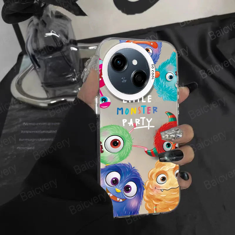 حافظة لهاتف Tecno Spark GO 1 Spark 30c 20c 10c 20 10 8c 7T 6 GO Pro Plus 4G 5G حافظة هاتف ليزر فاخرة على الطراز الكرتوني رقم 2