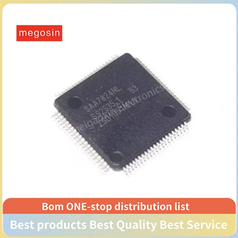 1PCS/LOT  SAA7824HL SAA7824 QFP-80 Audio decoder chip