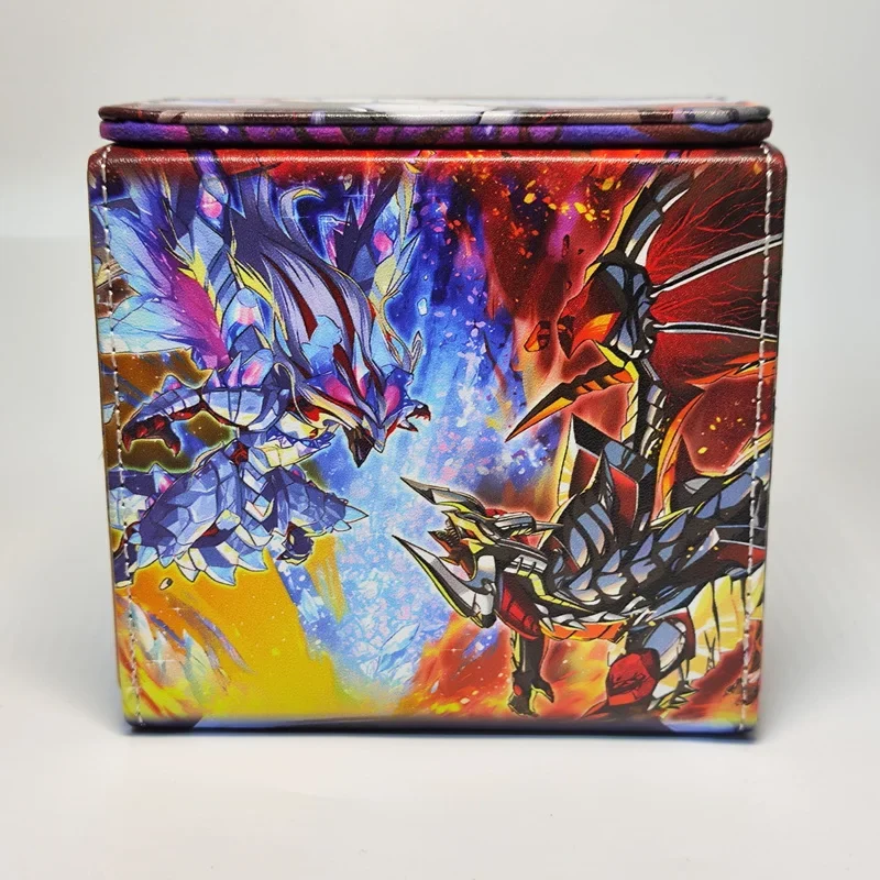 YuGiOh caja de almacenamiento de tarjetas de cuero, tarjetas de centro, juego clásico de Anime, juguete de colección