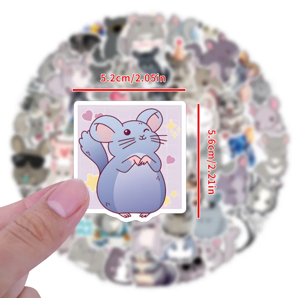 

10/55/110PCS Kawaii Chinchilla Stickers Creative Art Trendy Aesthetic for Water Cup Phone Computer Notebook Stationery Luggage