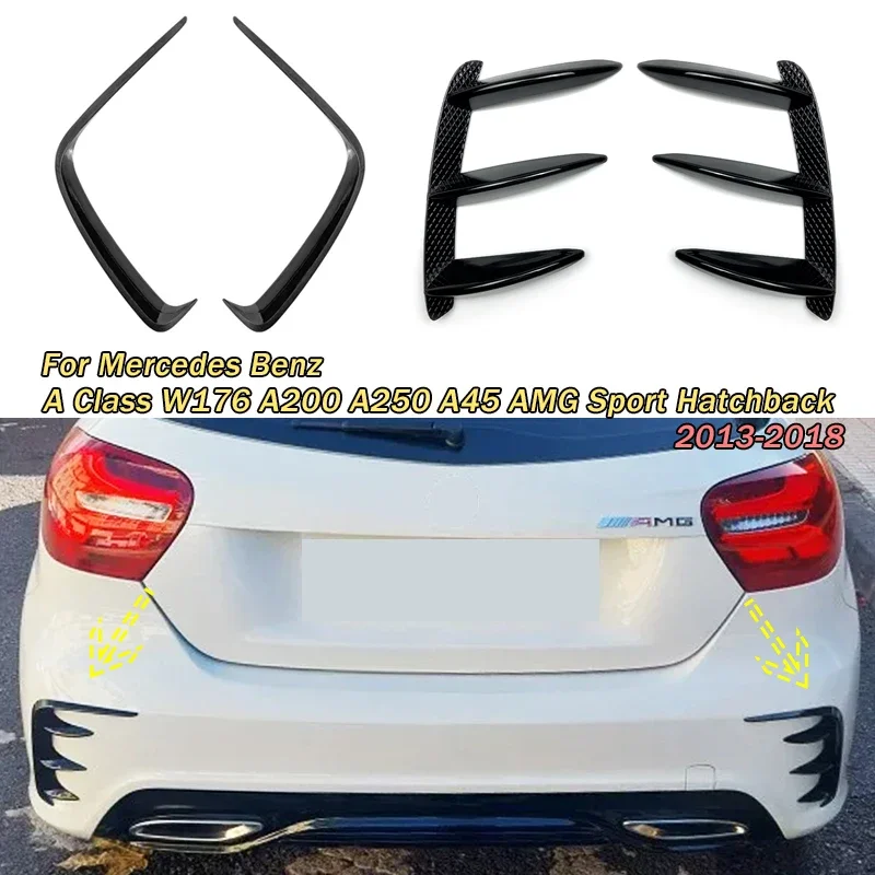 Alerón de ventilación lateral del parachoques trasero para Mercedes Benz Clase A W176 A200 A250 A45 AMG Sport 2013-2018 Hatchback Car Canard Body Kits