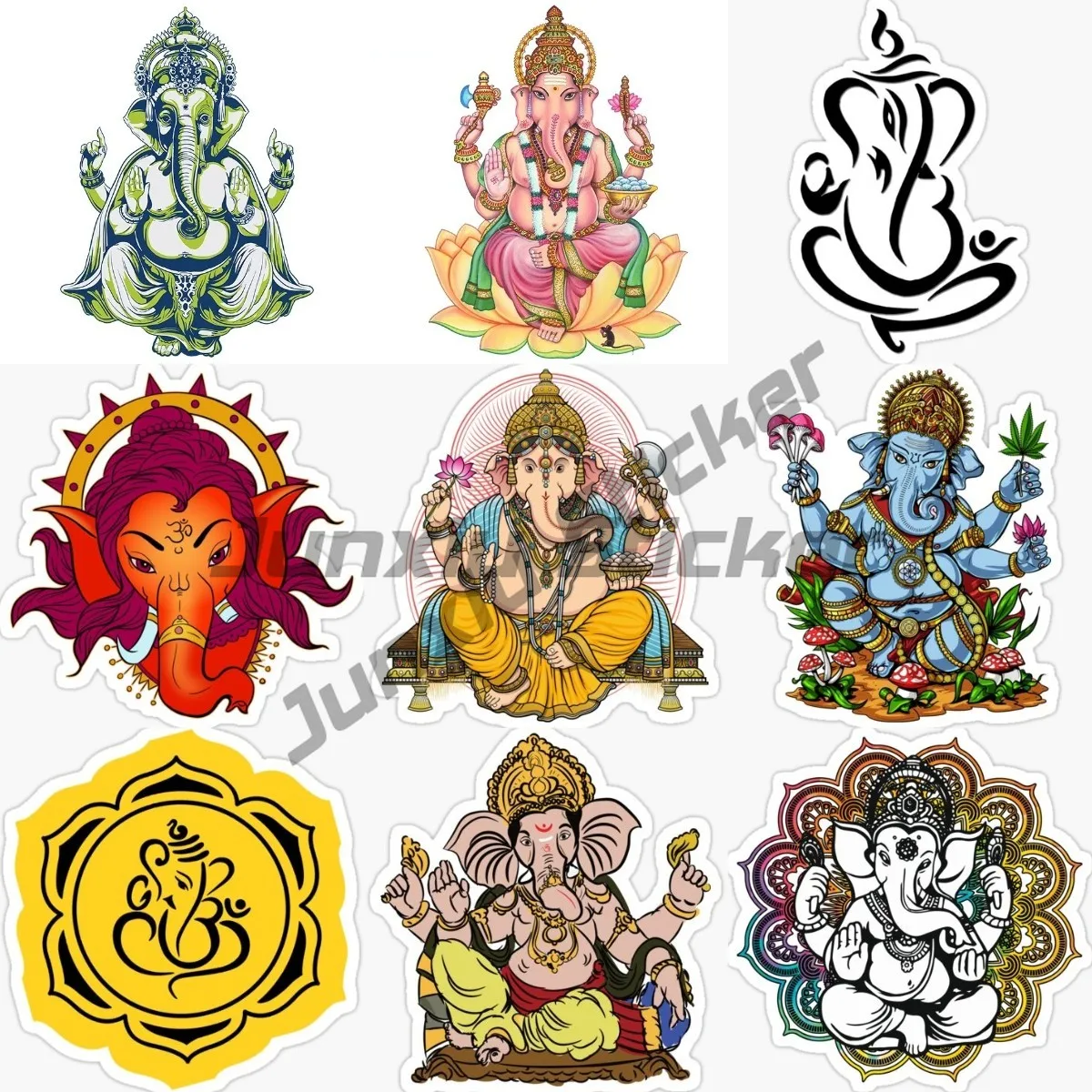 Sacred Ganesha India Buddhism Elephant God Sticker for Helmet Motorcycle Off-road Car Truck Window Camper Wall Room Door Decal