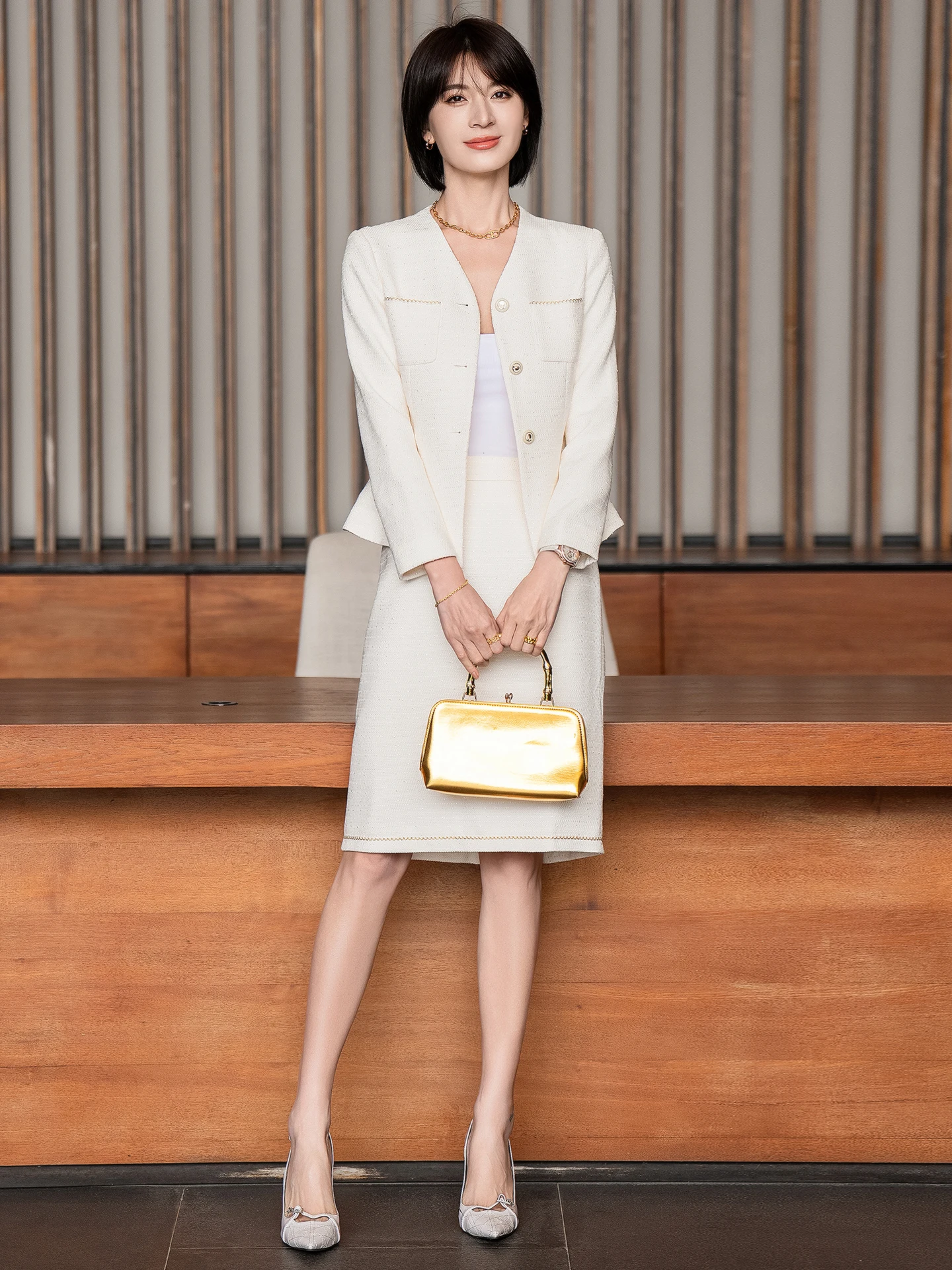 

Костюм-двойка Qiang Feifei: Профессиональный женский комплект с юбкой миди для осени и зимы, элегантный, высококлассный, деловой стиль