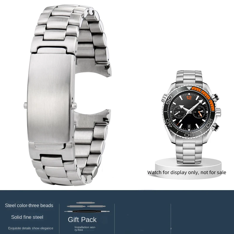 Curve end stainless steel watch strap 20mm 22mm Seamaster 300 metal strap Planet Ocean 600 watch band bracelet for Omega bands