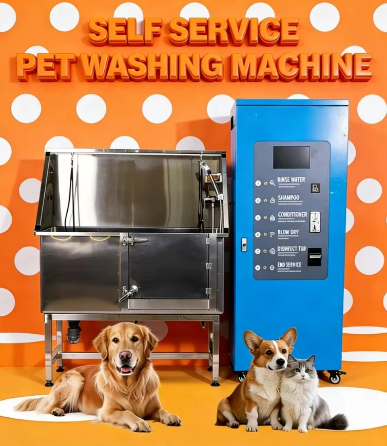 Self Service Dog C at Bath Grooming Machine, 2026 New Bathtub Type Automatic Pet Washing Equipment