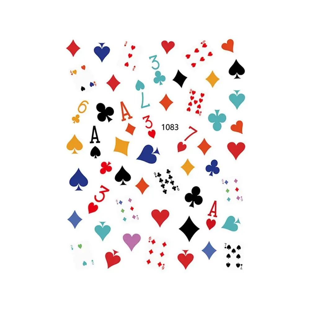 3D مثيرة للاهتمام الأزياء لاصق مانيكير DIY مسمار الديكور أوراق اللعب تصميم بوكر مسمار الفن ملصق #5