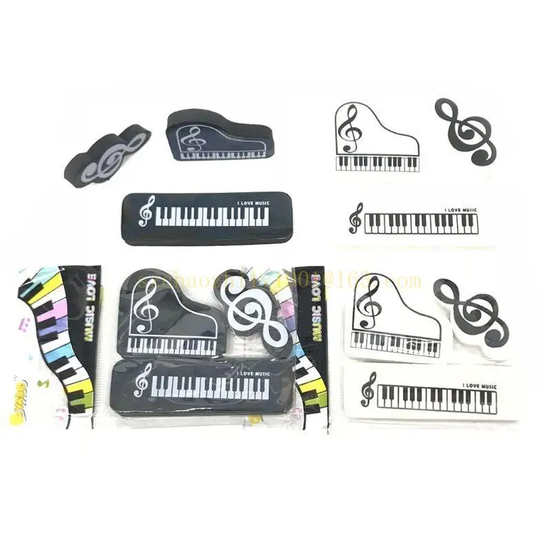 62KA 3 uds borrador lápiz notas Mini Piano instrumento Musical borrador niños gomas regalo pequeño teclado Piano regalo borrador música