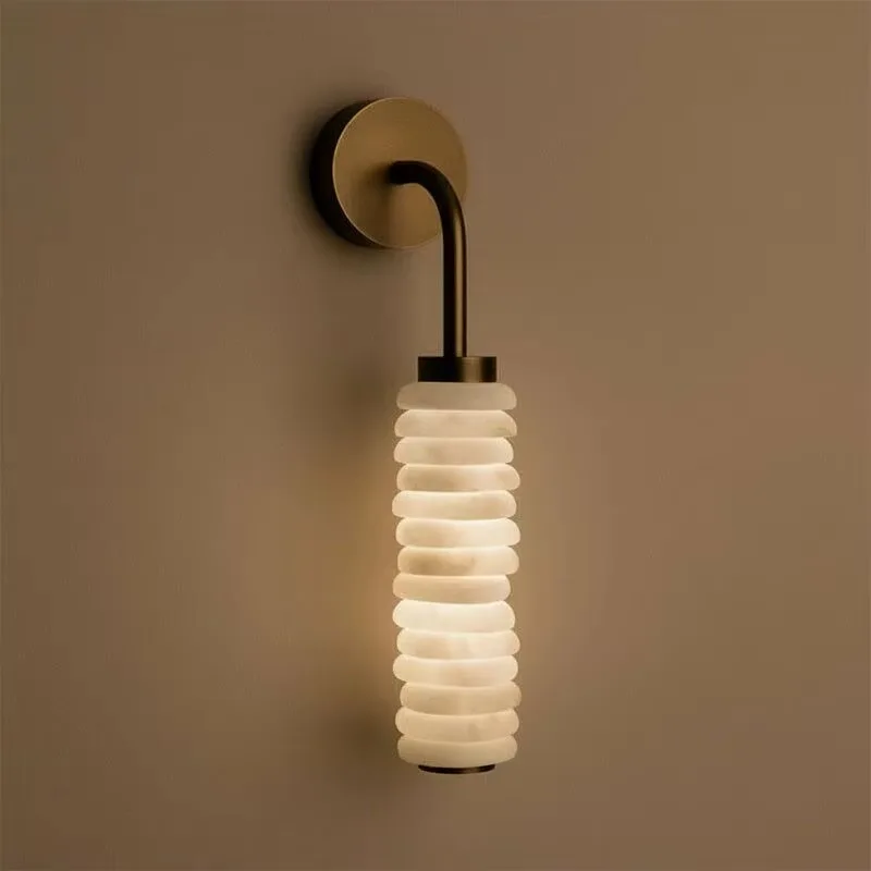 

Modern Marble Shade Wall Lamp Night Reading Wall Mounted Sconce Lamps Hotel Villa Indoor Alabaster Wall Light
