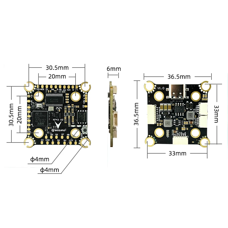 SEQURE H743 V2 controllo di volo con giroscopio ICM42688P 4-8S Dual BEC FC per X8 Racing fotografia aerea Freestyle Drone Parts