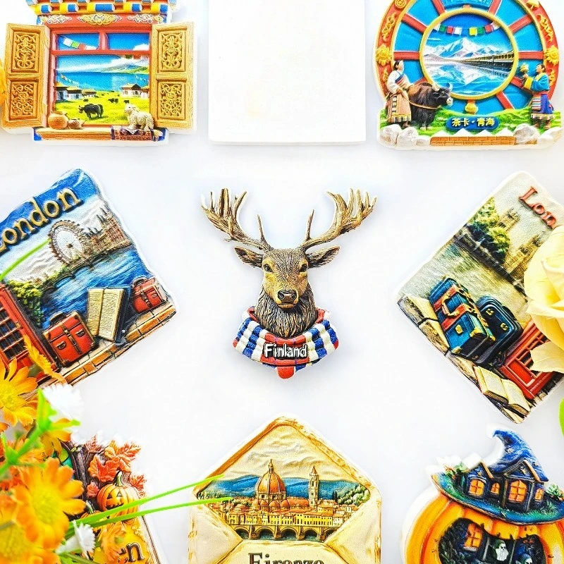 Finnish Scarfed Moose Fridge Magnet - 3D Arctic Souvenir Cozy Nordic Winter Decor Unique Lapland Gift with Strong Magnet