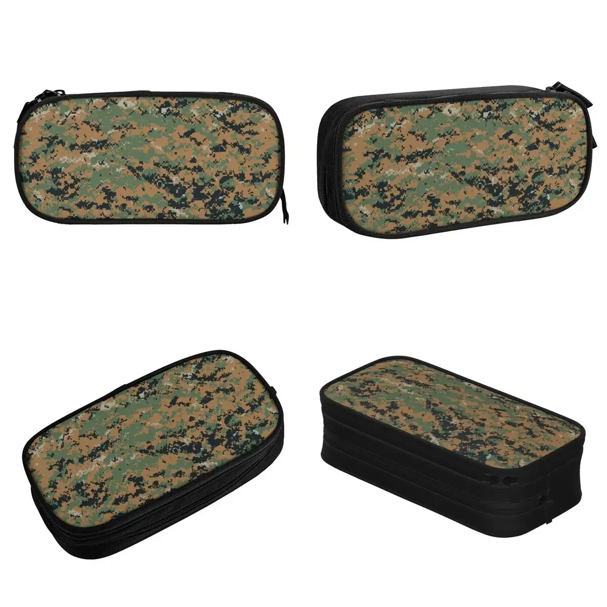 Marpat Woodland Camuflagem Lápis Caso, Exército Camo Lápis, Pen Box, Student Big Capacidade Bag, Escola Papelaria Presente