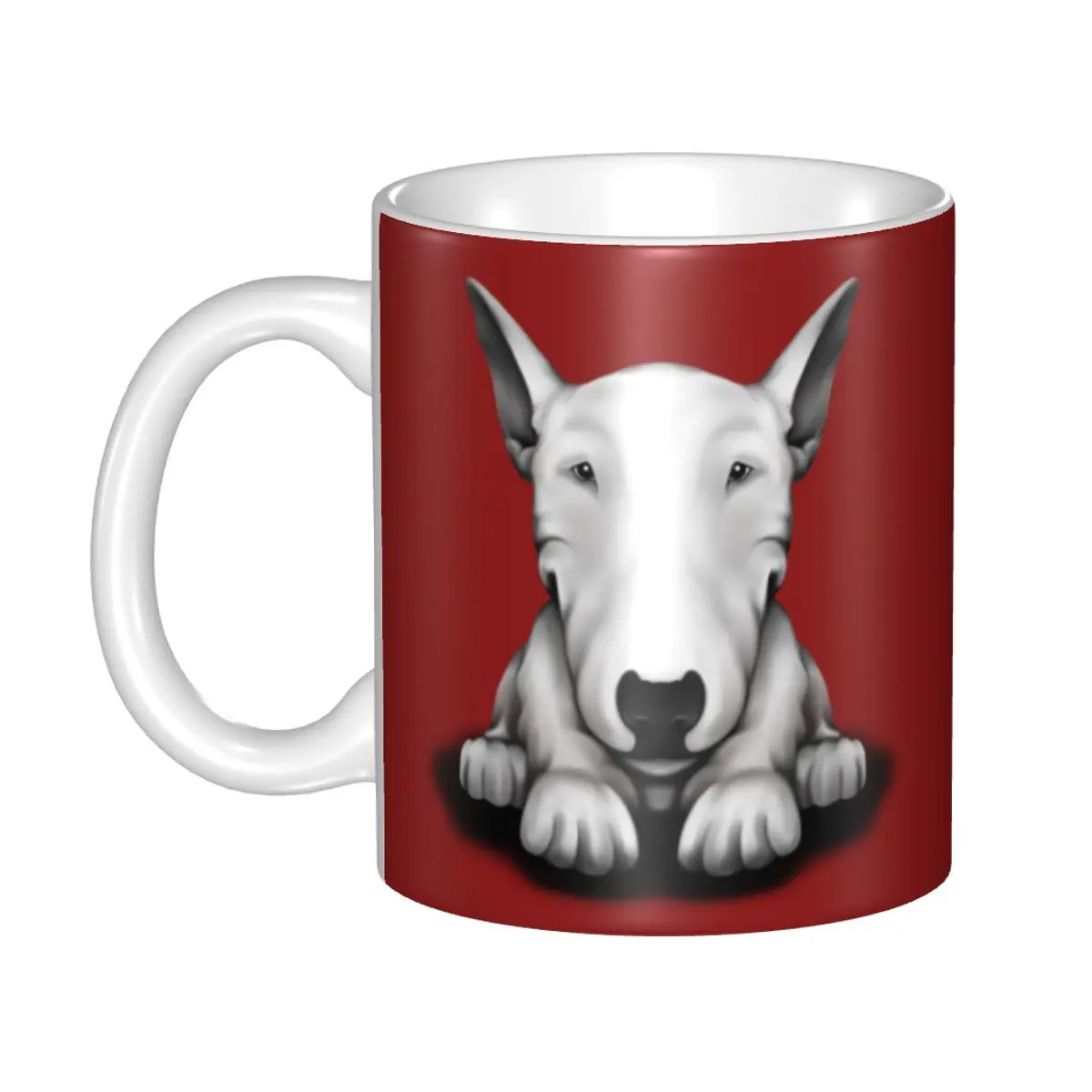 Custom Miniature Bull Terrier Dog Mugs DIY Animal Pet Puppy Ceramic Milk Tea Coffee Cup Outdoor Work Camping Cups And Mugs