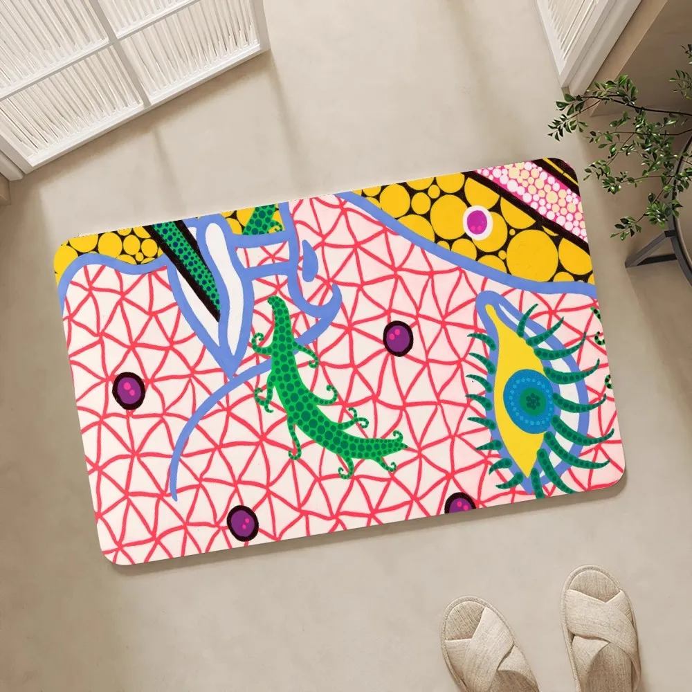 Yayoi Kusama Art Floor Mat Floor Mat Bedroom Decoration Balcony Anti-Slip Doormat Living Room Rug