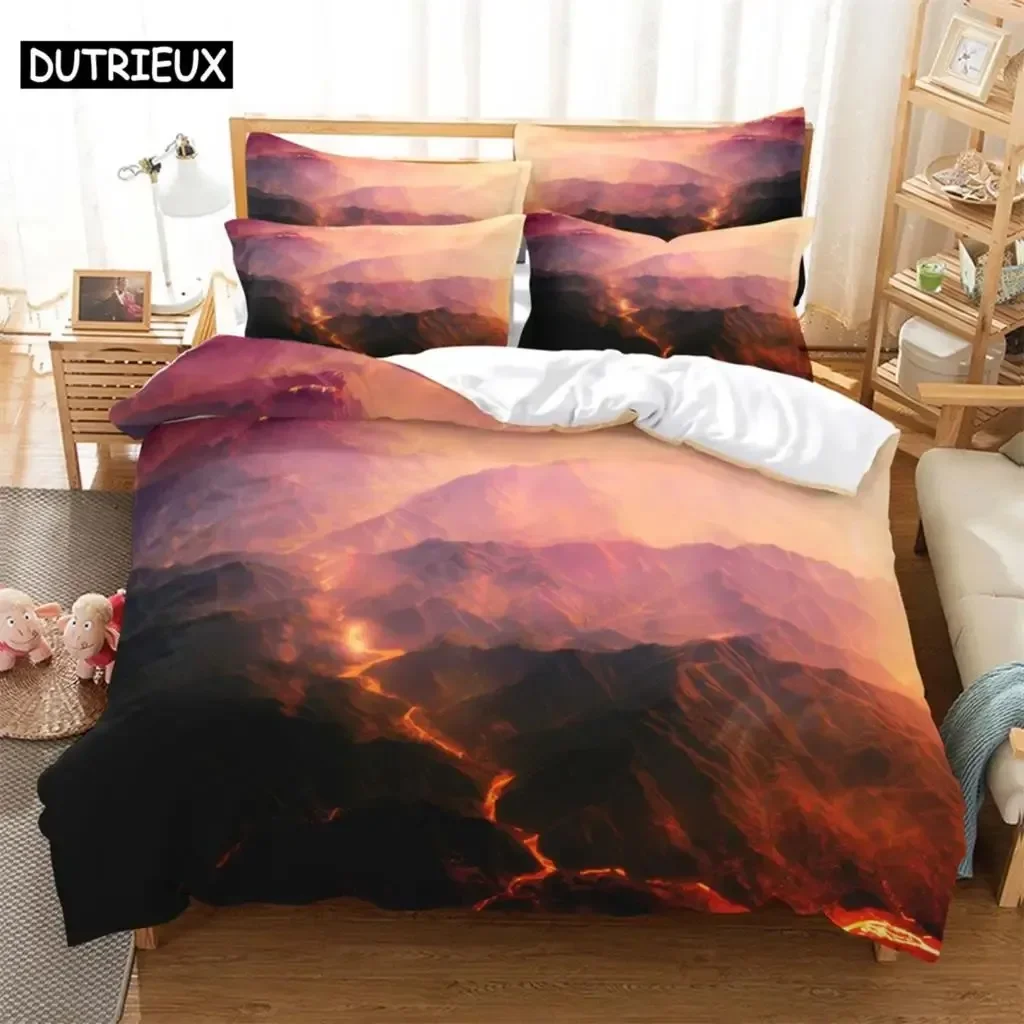 Hill Bedding Set Comfortable Duvet Quilt Cover Pillowcase Bedding Set Children Bedroom Decoration Home Textile