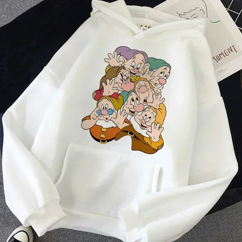 Women Princess Snow White and The Seven Dwarfs Hoodie Long Sleeve Cute Anime Fleece Warm Casual Sweatshirt College Sports