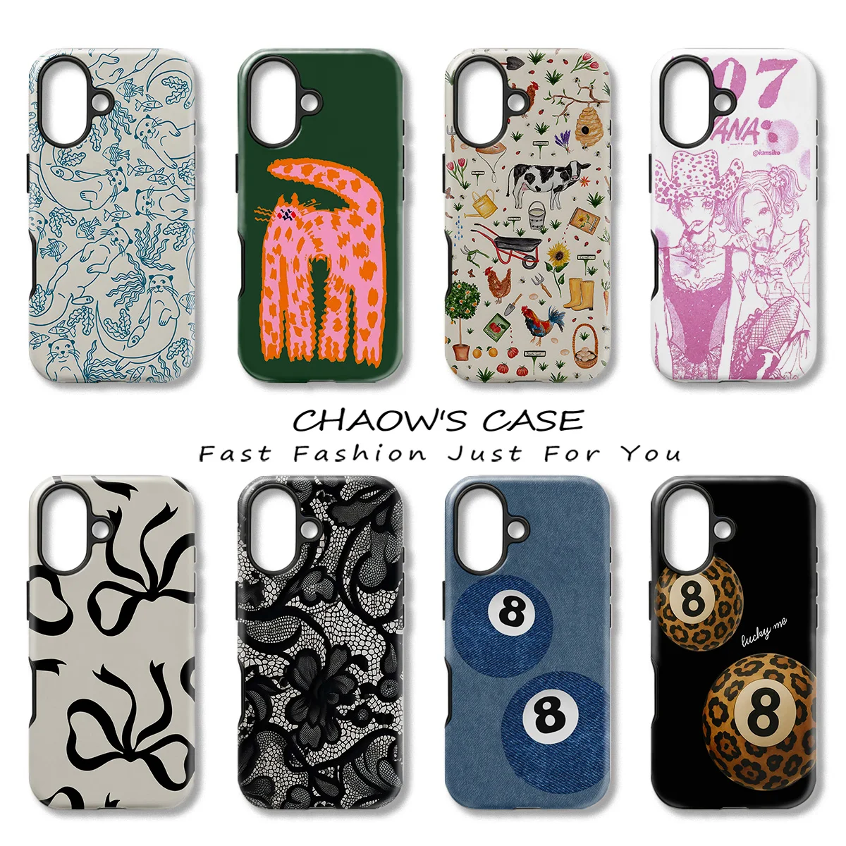 Y2K Leopard 8‑Ball Phone Case for Samsung Galaxy S20 S23 S24 S25 S26 FE Plus Ultra Edge 4G 5G Luxury Double-layer Back Cover