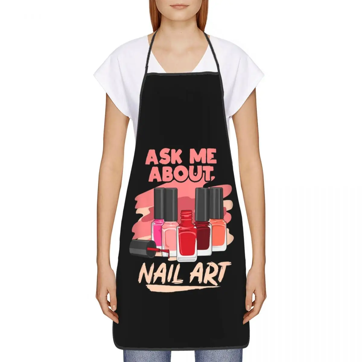 Cosmetologist Nail Polish Quote Aprons Men Women Nail Artist Adult Kitchen Chef Bib Tablier Cuisine Cooking Baking Painting