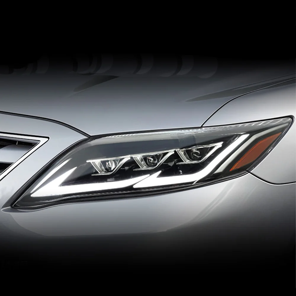 

Для 2009-2011 года, американская версия, передние фары Toyota Camry, светодиодные автоматические фары в сборе, обновленные аксессуары с динамическими тройными линзами