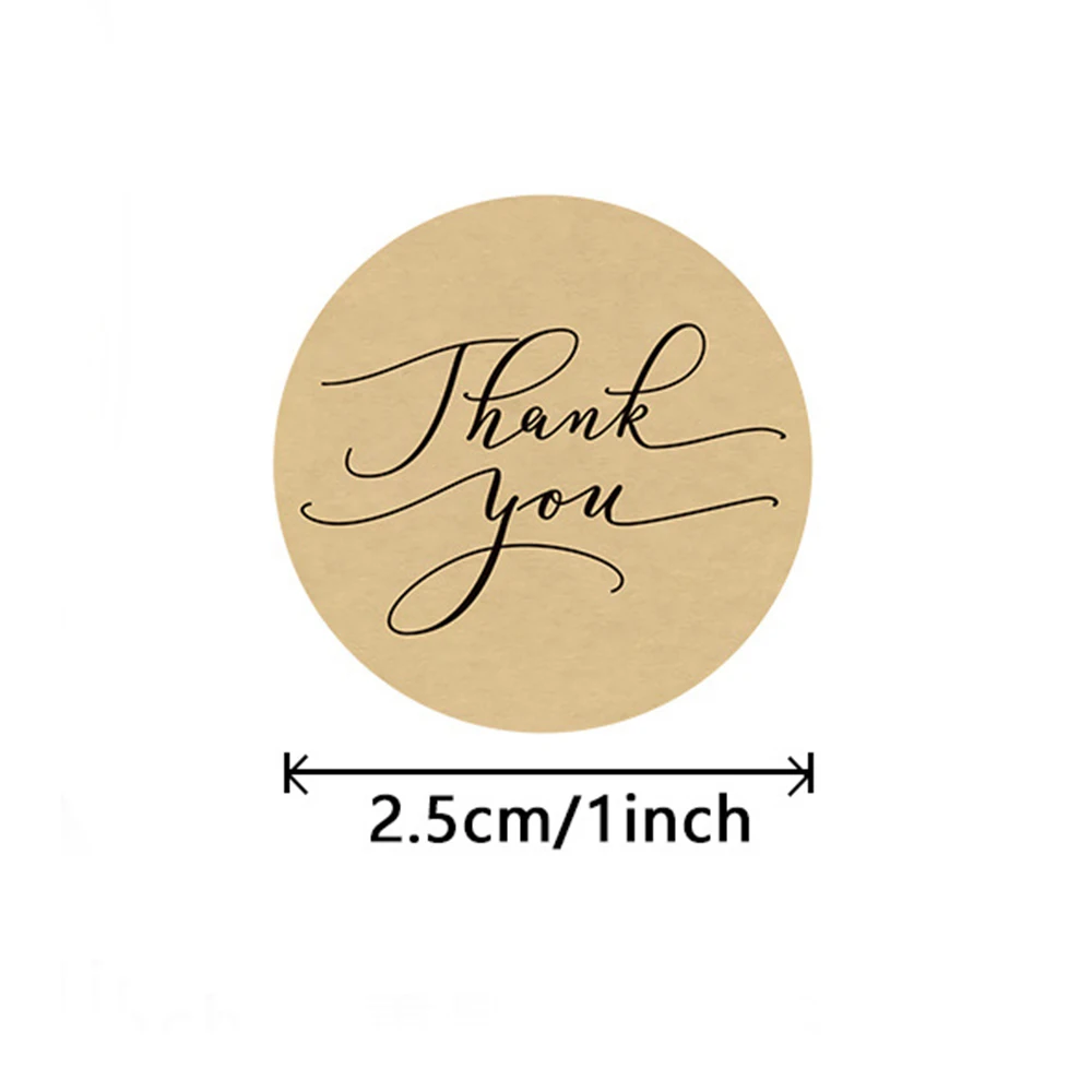 100-500pcs Brown Kraft Paper Seal Labels Thank You Stickers For DIY Gift Decoration Baking Package Envelope Stationery Sticker