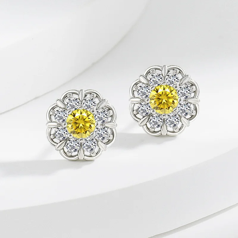 2026 Korean-style sunflower three-piece ring, necklace and stud earrings - fashionable party jewelry
