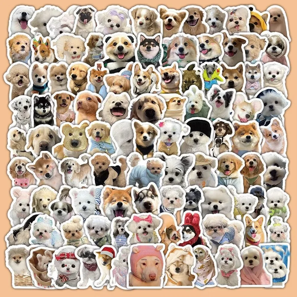 100 pieces cute puppy stickers - quirky Instagram journal dog decoration stickers