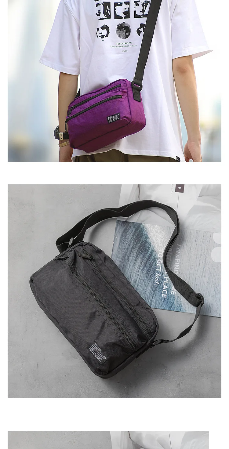 Minimalistische Crossbody-Umhängetasche für Herren, Japanisch Inspirierte Messenger-Tasche, Langlebig Wasserdicht, für Reisen & Täglichen Gebrauch, Unisex – Detail 9