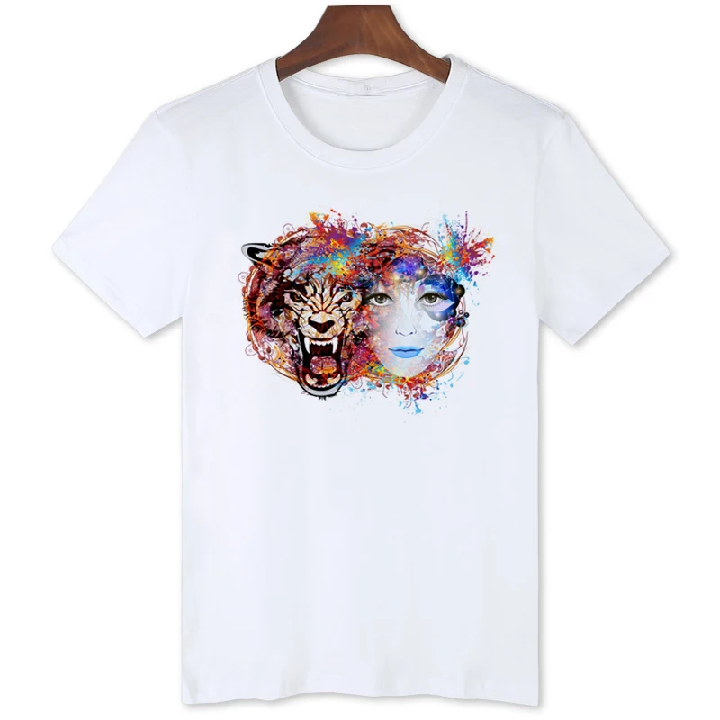 Beauty Beast Tiger T-Shirt Original Brand Men's Short Sleeve Tops Casual Comfortable Oversized tshirt for Men