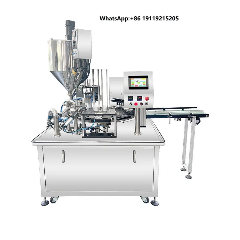 Automatic Plastic Cup Filling Sealing Machine Pneumatic Digital Form Fill Seal for Beverage Water Jelly Pudding