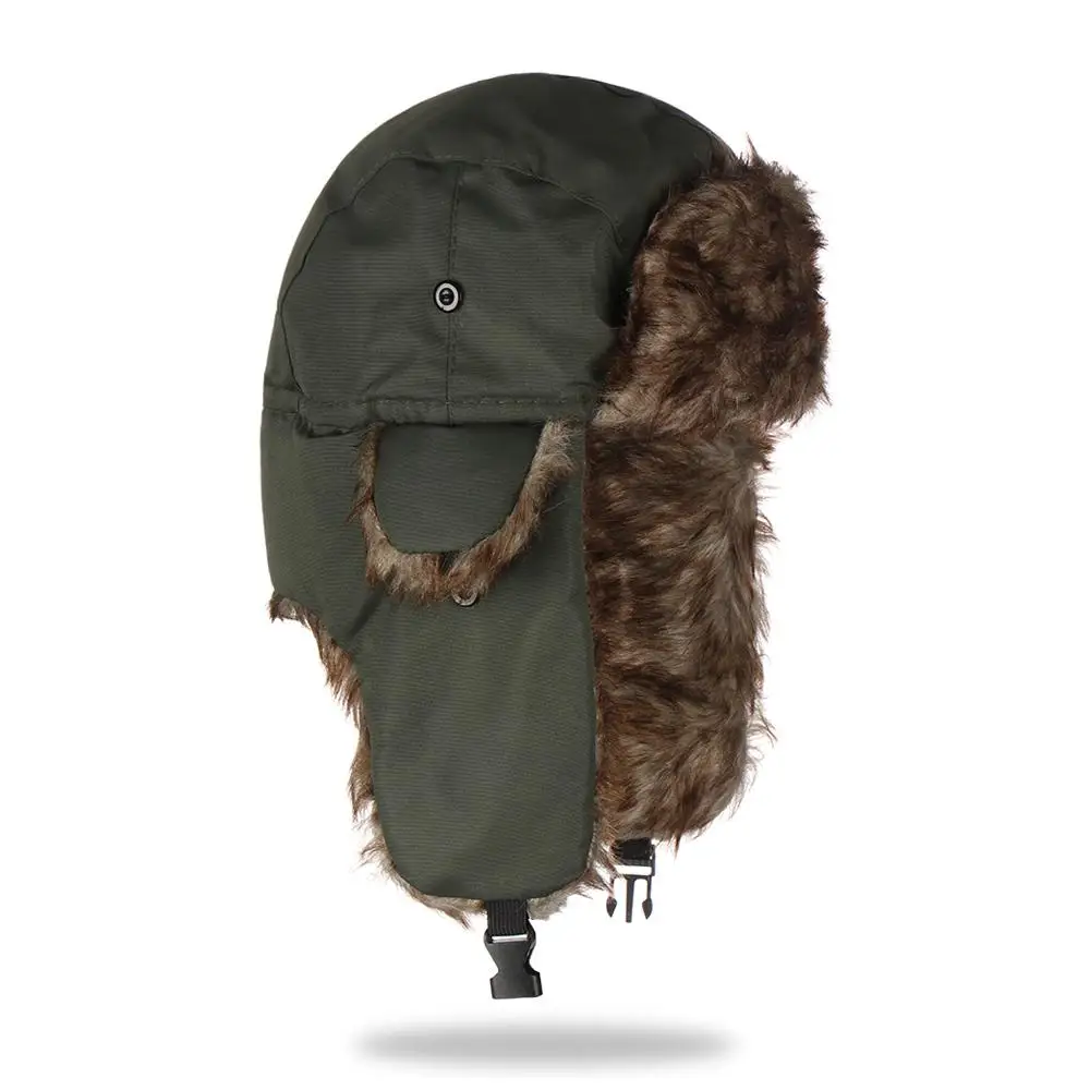Warm Trapper Fur Winter Hats Russian Ushanka Winter Cap Ski Hat