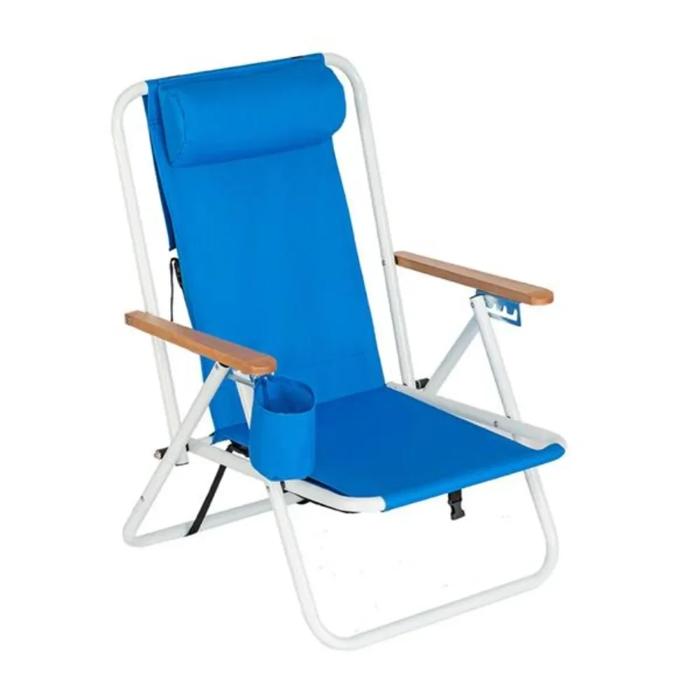 

Single Beach Chair Blue Excellent portable high-strength beach chair with adjustable headrest Hard-wearing and easy to clean