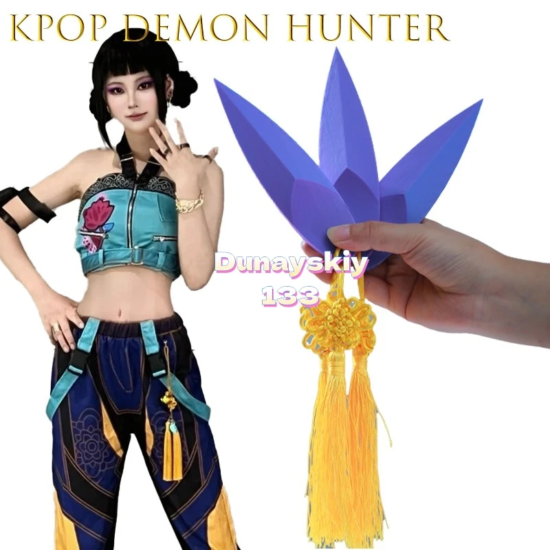 دعامة KpopDe Mon Hunter Zoey التأثيرية - ملابس مجموعة ملحقات الرسوم المتحركة الأرجوانية، إكسسوارات أزياء الهالوين