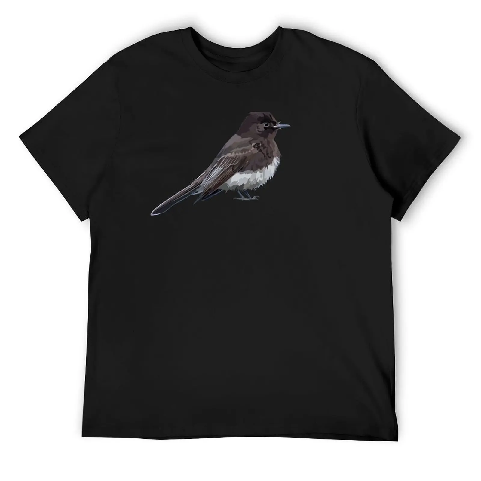 

Black Phoebe Bird Flycatcher Songbird Illustration T-Shirt blanks Short sleeve tee oversized anime t shirts for men