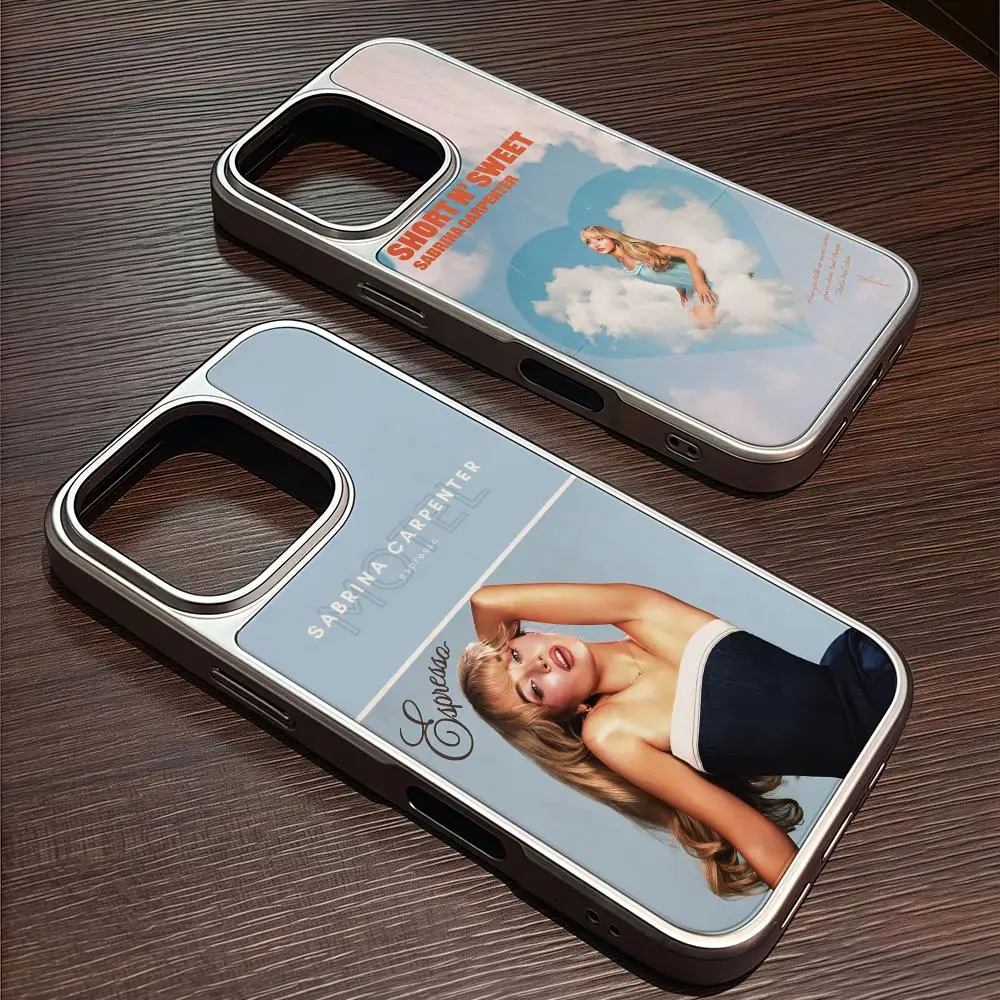 

Phone Case For iPhone 16 15 14 13 12 11 Pro Max Plus HD Magsafe Metal Frame Carbon Fiber Hard Shell Rock Band O-Oasis case