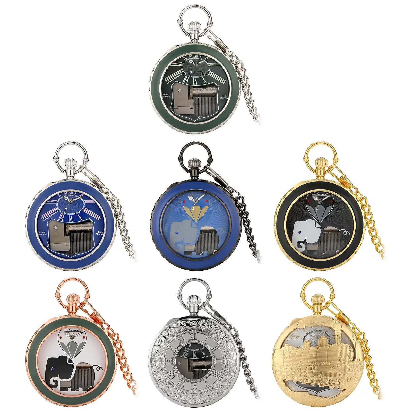 Vintage-Quarz-Taschenuhr mit Musikwerk – Sammlerstück im Retro-Stil für den Abschluss