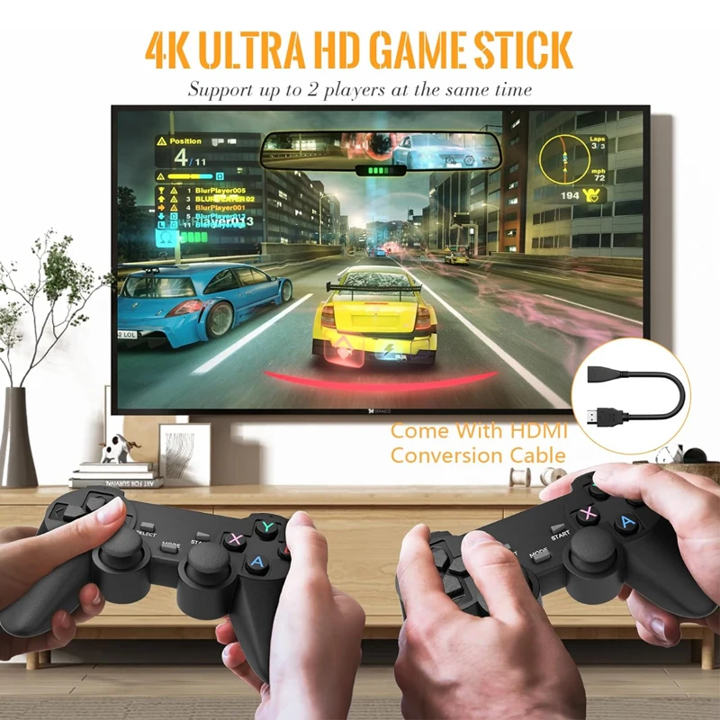 Nuovo X2 Plus 4K HD 64G Console per giochi retrò Game Stick Player 20000+ Console per videogiochi retrò Controller wireless per bambini