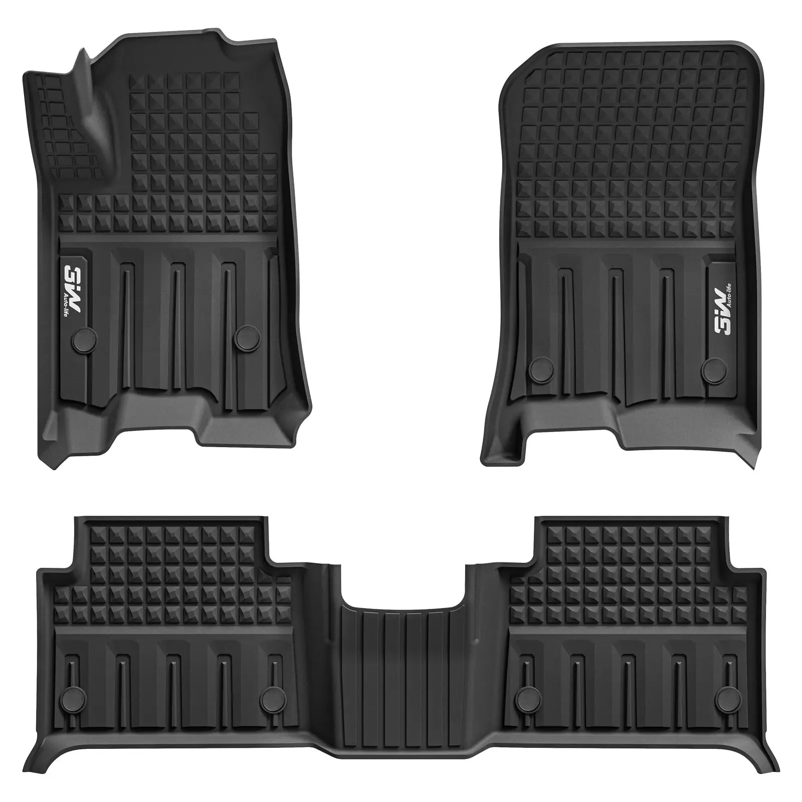 

Custom Fit TPE Floor Mats For Chevrolet Colorado GMC Canyon Crew Cab 2023-2026 All Weather Black