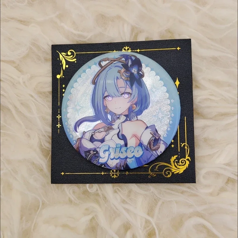 Honkai Impact 3 Valkyrie PET Double Flash Badge 75mm Laser Pin Badge Cosplay Accessories for Clothes Backpack Decor Brooch Gifts