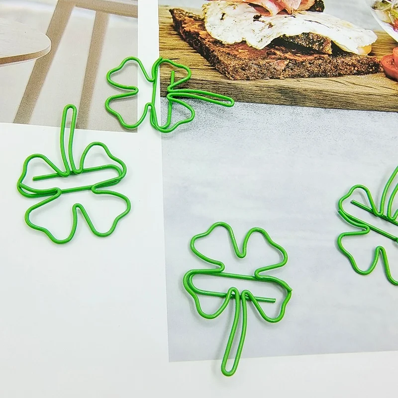 20 шт., закладка Lucky Four-Leaf Clover, скрепки в стиле INS, эстетические зажимы в новой форме для скрапбукинга, подарка и декора журнала
