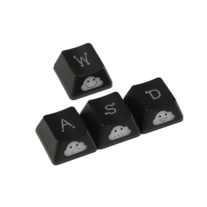 4 Pcs/set Lightning ABS Personalized Transparent Keycaps Wasd Direction Keys Keycaps for Cherry Mechanical Keyboard