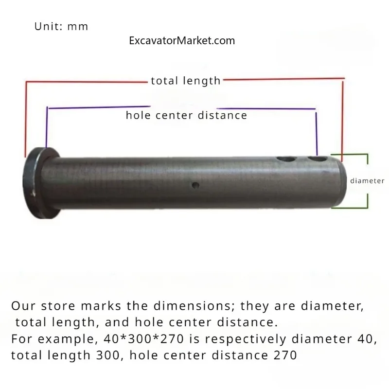 for Kubota XGMA SDLG Micro-digging Breaker Shaft Gun Hammer Pin Quick Change Pin Mini Excavator Breaker Shaft Extended Pin