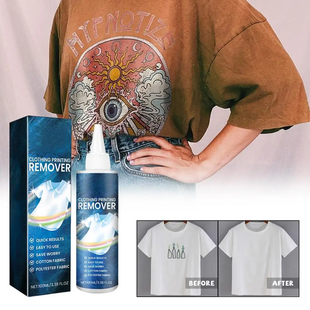 100ml Professional Clothing Printing Remover Heat Transfer Quickly Clean Remove Clothing Printing Transfer Stickers Glue Traces