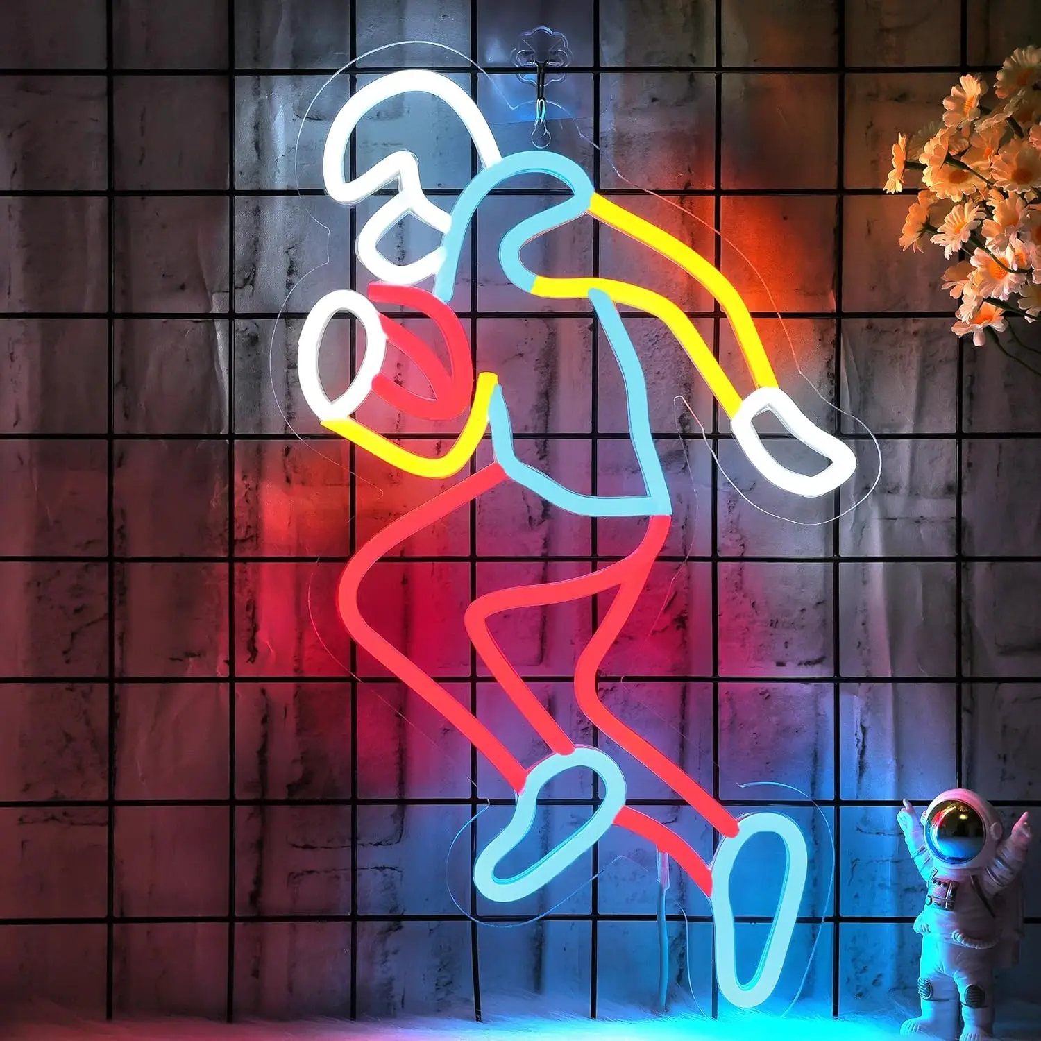 Football Player Neon Sign Dimmable LED Neon Light for Fan Room Sports Bar Game Day Man Cave Bedroom Wall Decor Teen Gifts