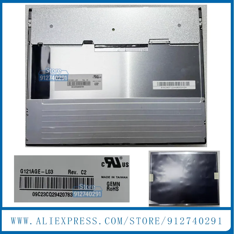 G121AGE-L03 Original 12.1 Inch G121S1-L02 G121S1-L01 G121AGE-L03 Rev.C2 C1 C3 C4 LCD Display Screen Panel 800*600