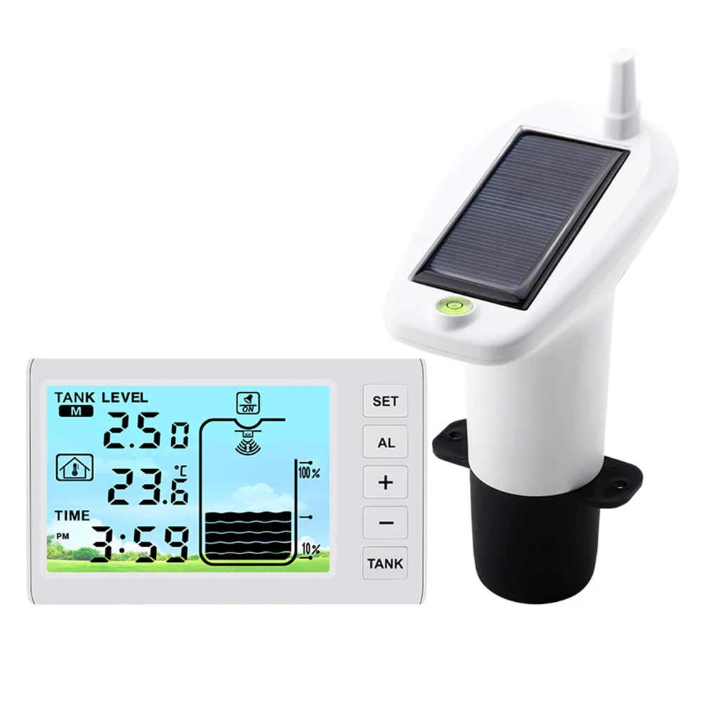 Water Storage Management Solar Charging Gauge Water Tank Level Gauge With Backlight Transmitter Alarm System Buzzer Control