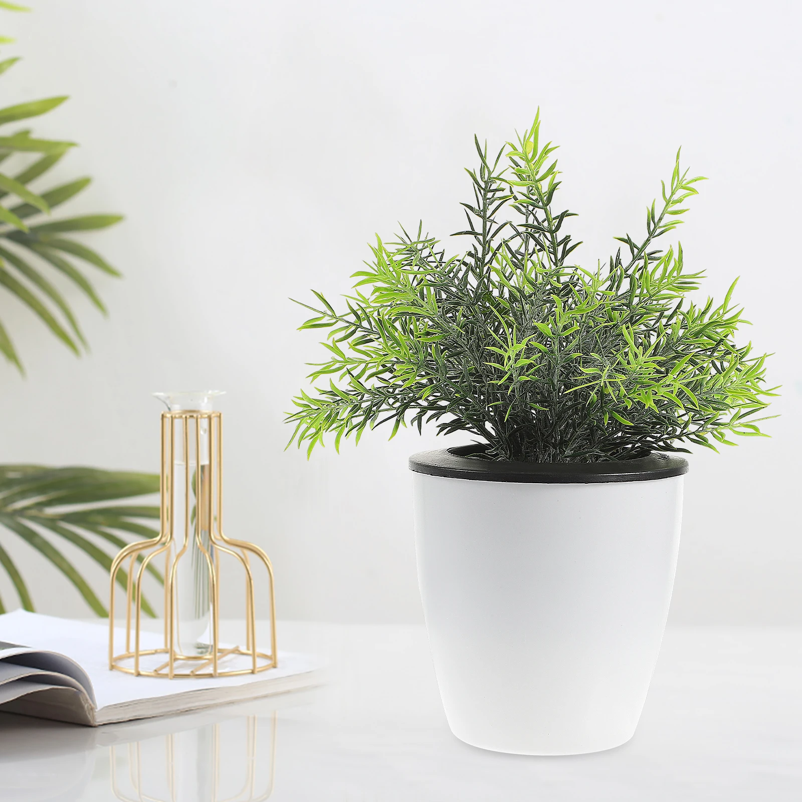 

3 Pcs Automatic Watering Planter Classic White 2413 2412 2414 Hydroponic Flower Pot Office Home Balcony Plants Succulents