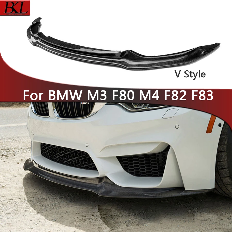 

For BMW M3 F80 M4 F82 F83 Carbon Fiber Front lip Car Front Bumper Diverter Spoiler Diffuser Front lip chin Upgrade body kit