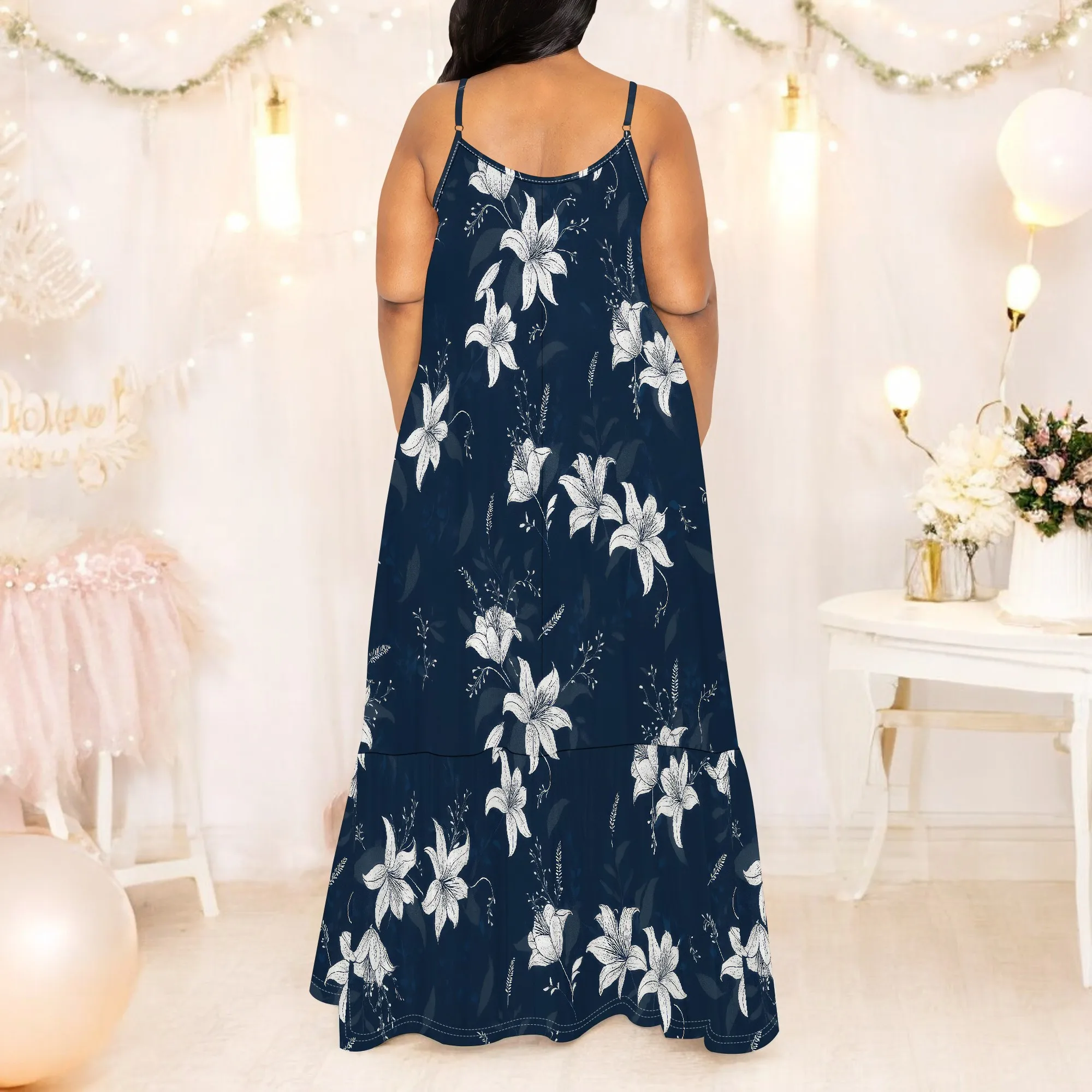 Hawaiian Dresses for Women Plus Size Sundress Luau Party Summer Curvy Maxi Tropical Boho Beach Dress