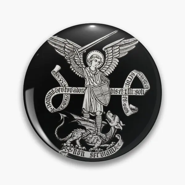 Saint St Michael Catholic Archangel Ange  Soft Button Pin Fashion Cute Lapel Pin Lover Jewelry Women Metal Creative Clothes