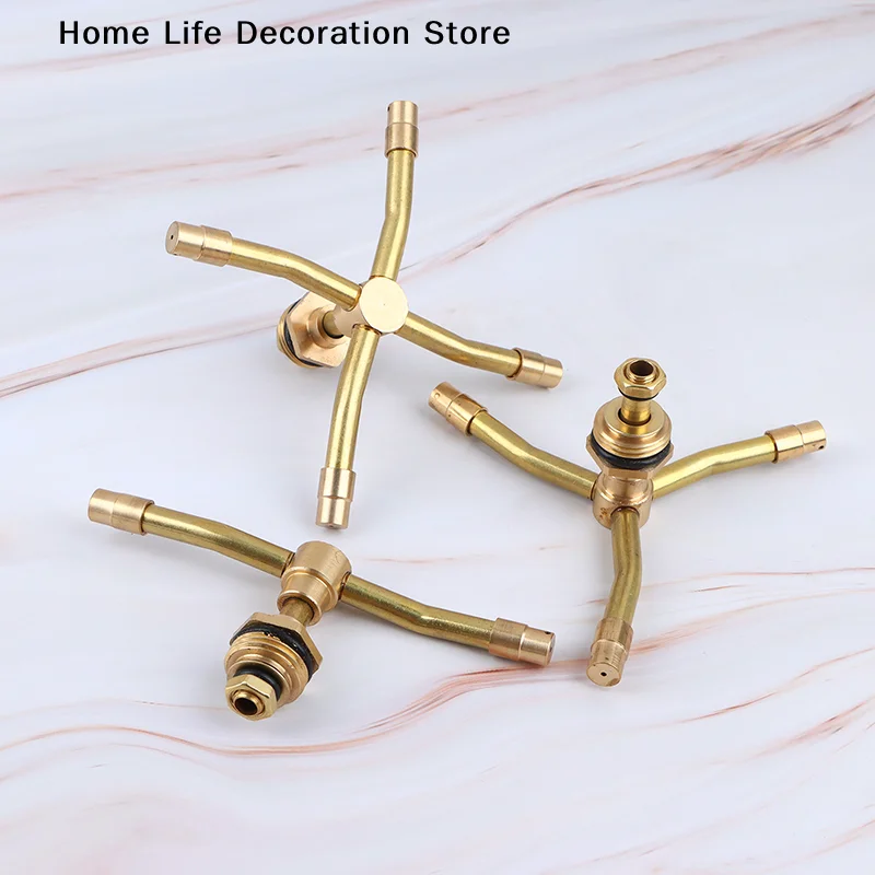 1Pc 3/4 Arm 360°Automatic Rotary Whirling Sprinkler Outdoor Garden Lawn Irrigation Watering Nozzle Spray Rotating Brass Sprayer