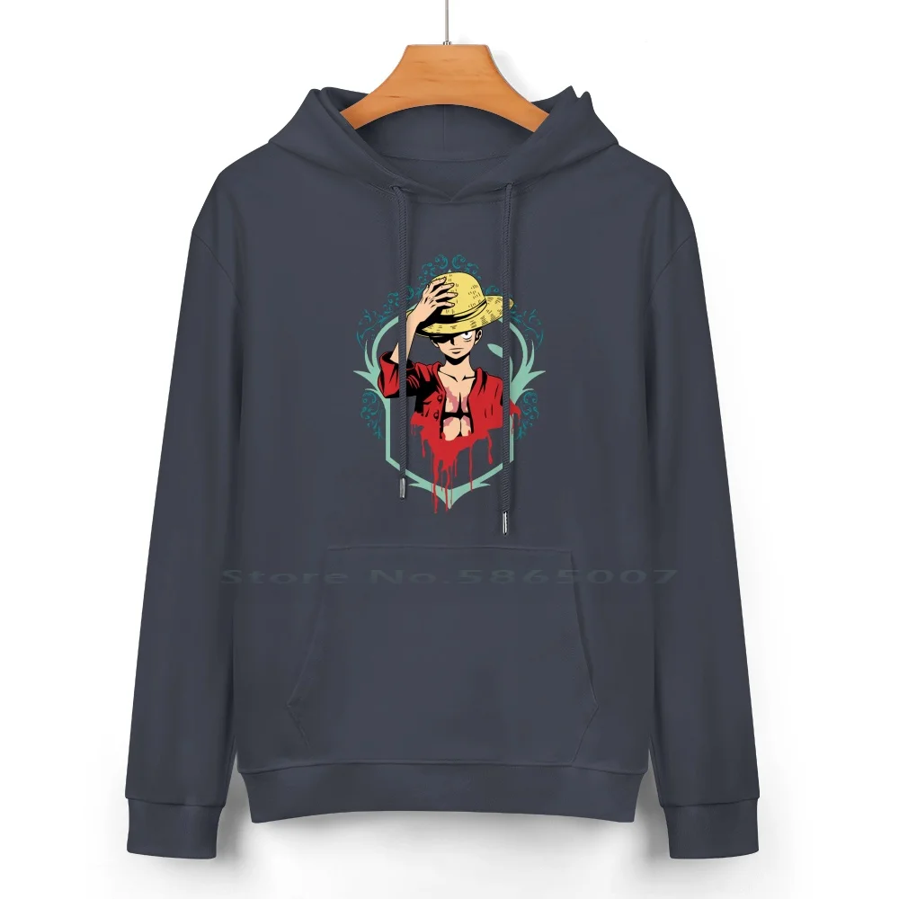 Anime One-Piece Pure Cotton Hoodie Sweater 24 Colors Anime Monkey D Luffy Roronoa Zoro 100% Cotton Hooded Sweatshirt For Women